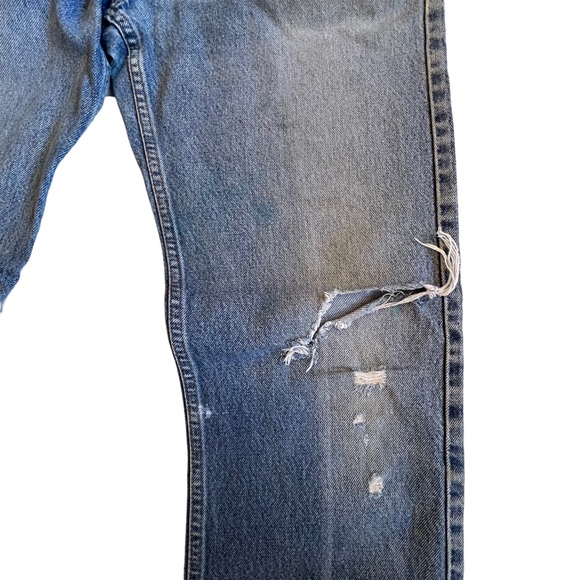 Levi’s 505 Vintage Retro Thrashed Y2K Straight Leg Denim Jeans 29 - Picture 7 of 16